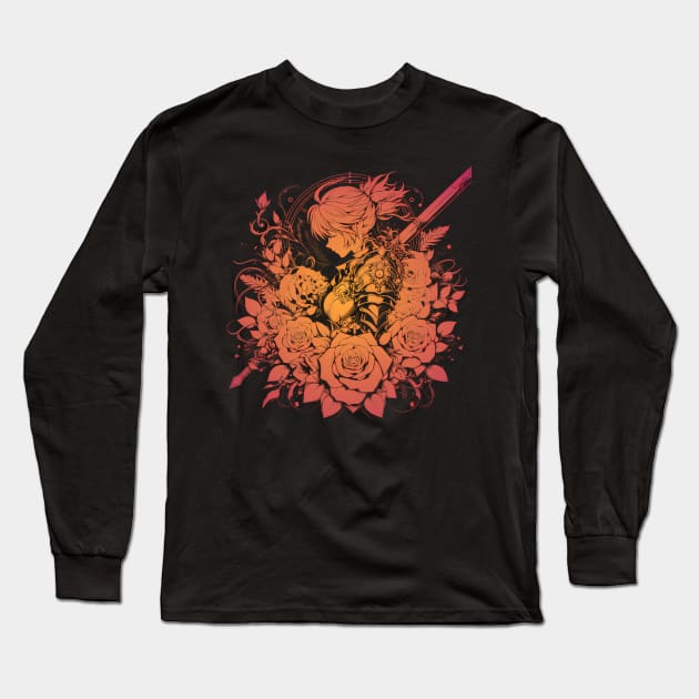 Anime warrior girl artwork Long Sleeve T-Shirt by Mechanime World